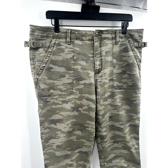 Hei Hei Anthropologie Jeans Camo Cargo Utility Pockets Slim Twill Khaki Denim 32 - Picture 3 of 10